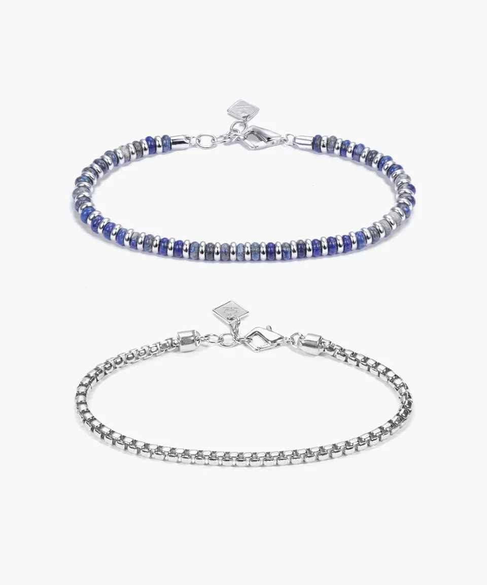 pig-hen-brontide-925-sterling-silber-set-lapis-lazuli-boxchain image 1