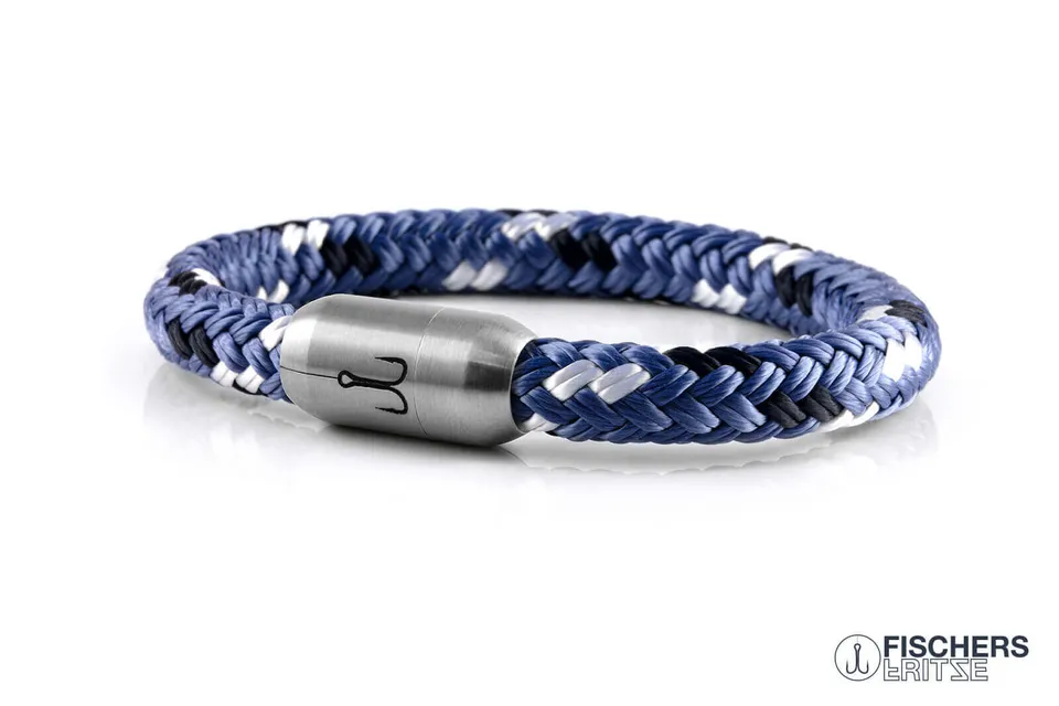 fischers-fritze-makrele-erwin-segeltau-armband-pastellblau-marineblau-wei image 1