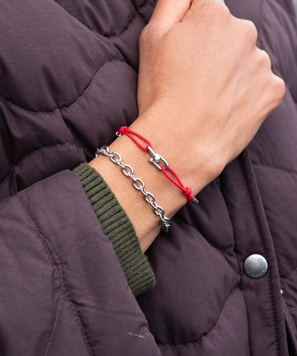 pig-hen-mia-damen-armband-raspberry-silver-verstellbar image 2