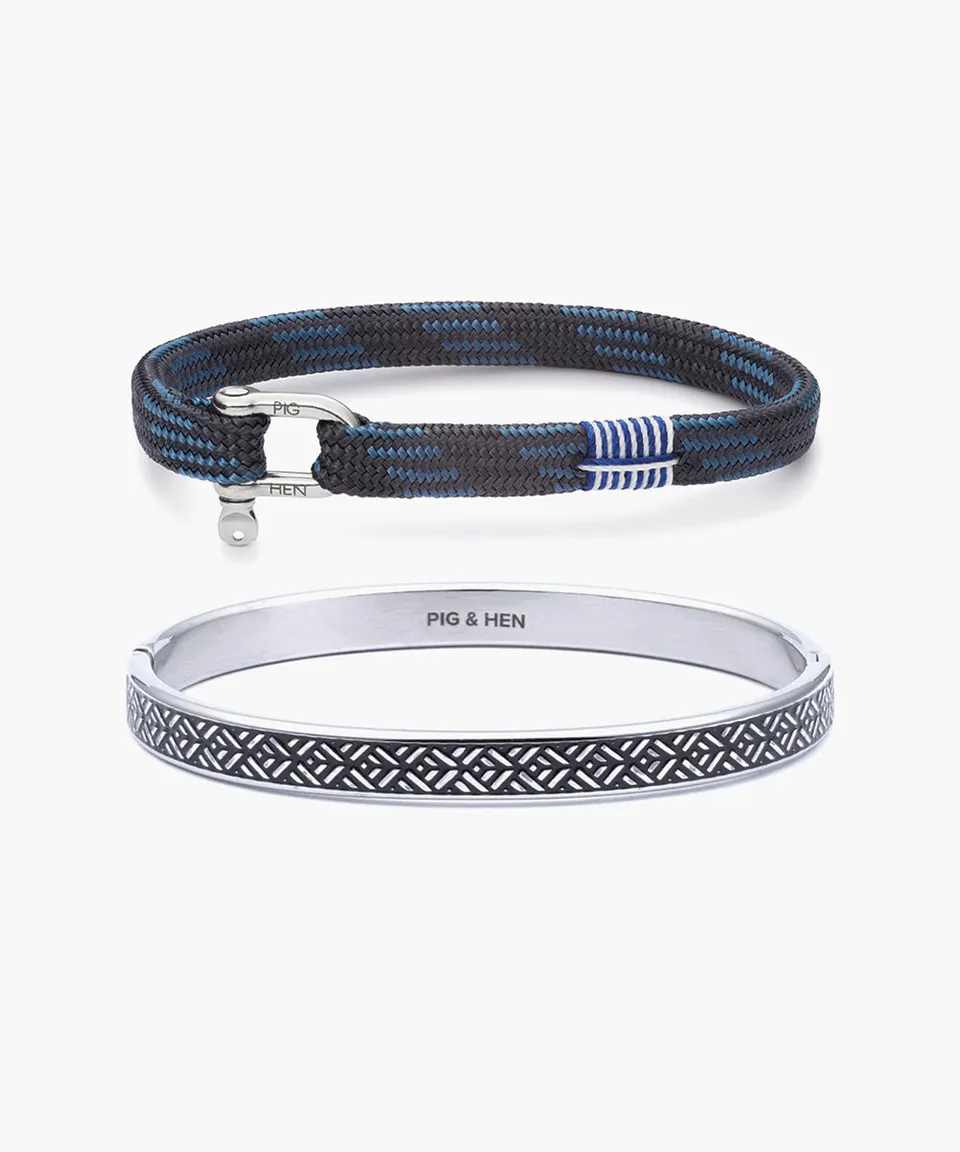 pig-hen-vicious-vik-set-slate-gray-ash-blue-striato-armband-set-silber image 1