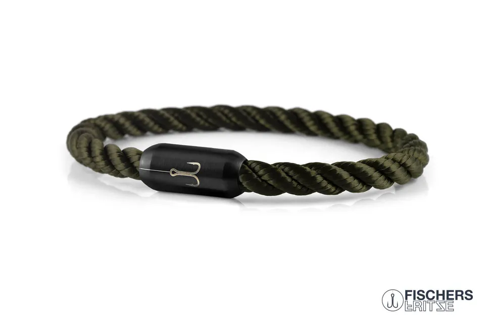 fischers-fritze-torpedokrabbe-janne-segeltau-armband-olivgr-n-gedreht-6mm image 1