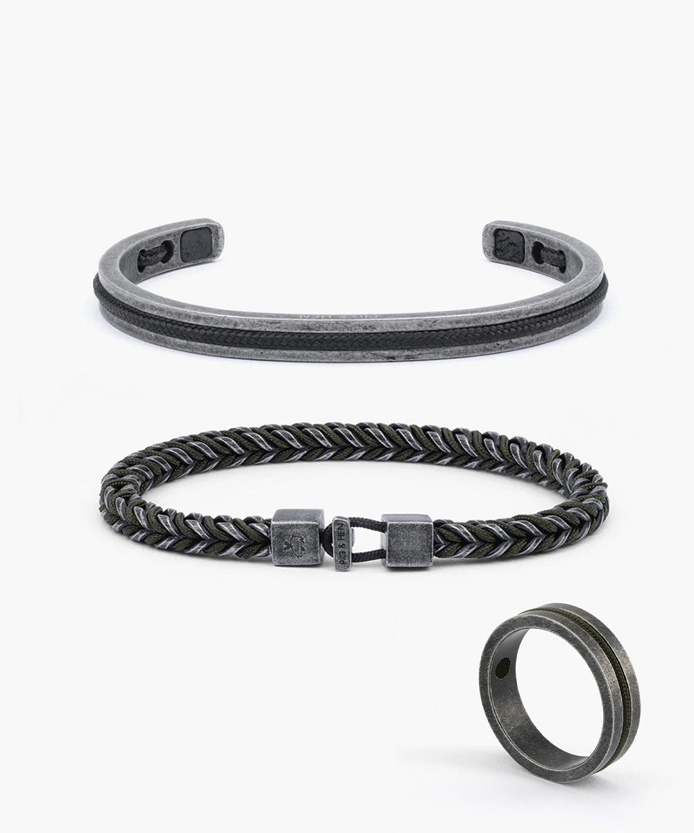 pig-hen-catena-foxtail-army-navarch-6mm-armband-set-mit-navarch-ring-vintage image 1