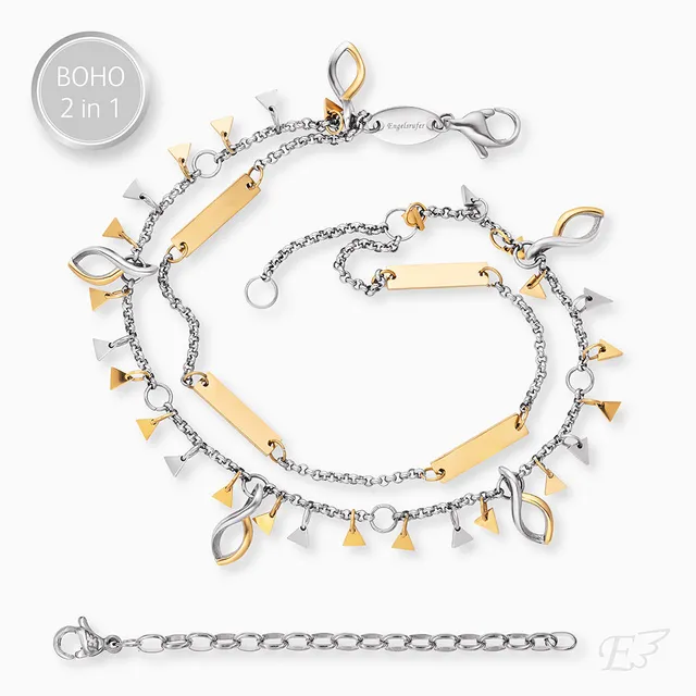 engelsrufer-armband-duo-2-in-1-edelstahl-boho-triangle-bicolor image 1