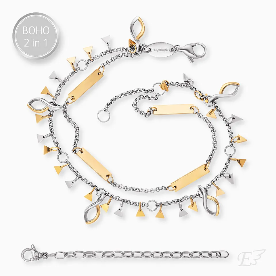 engelsrufer-armband-duo-2-in-1-edelstahl-boho-triangle-bicolor image 1