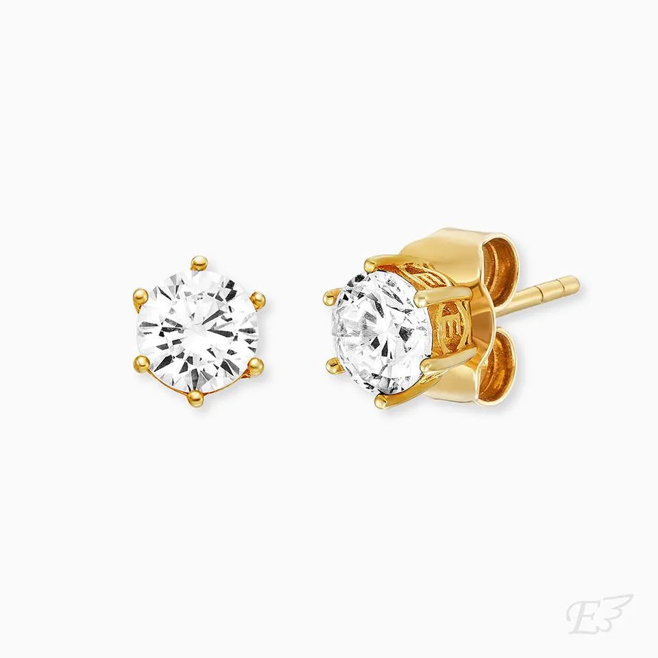 engelsrufer-ohrstecker-925er-silber-shiny-gold-mit-zirkonia-5mm image 1