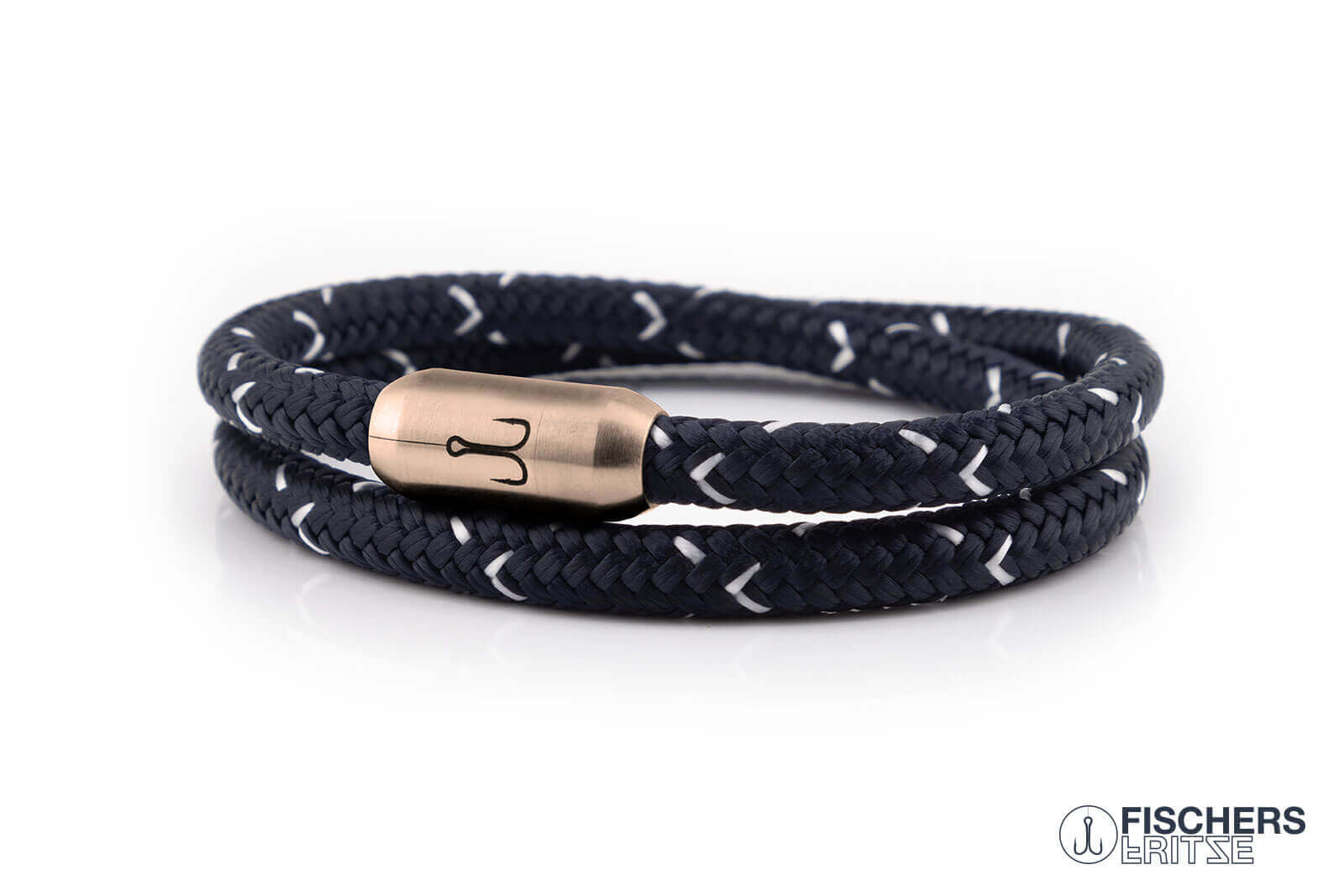 fischers-fritze-k-nigsgarnele-felix-armband-marineblau-weiss-6mm image 1