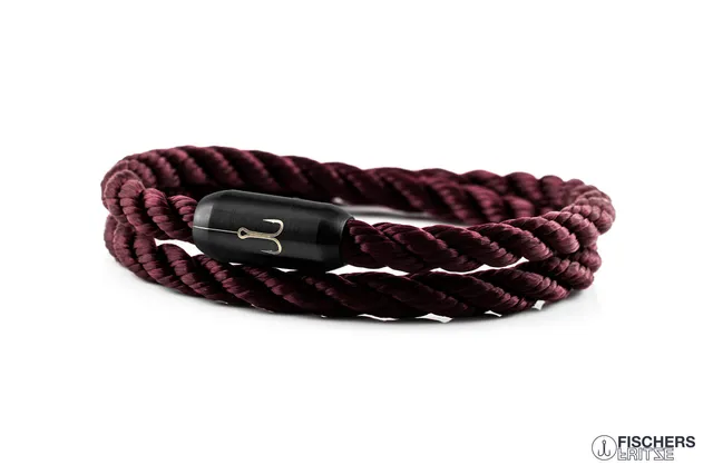 fischers-fritze-torpedogarnele-august-armband-dunkelrot-gedreht-6mm image 1