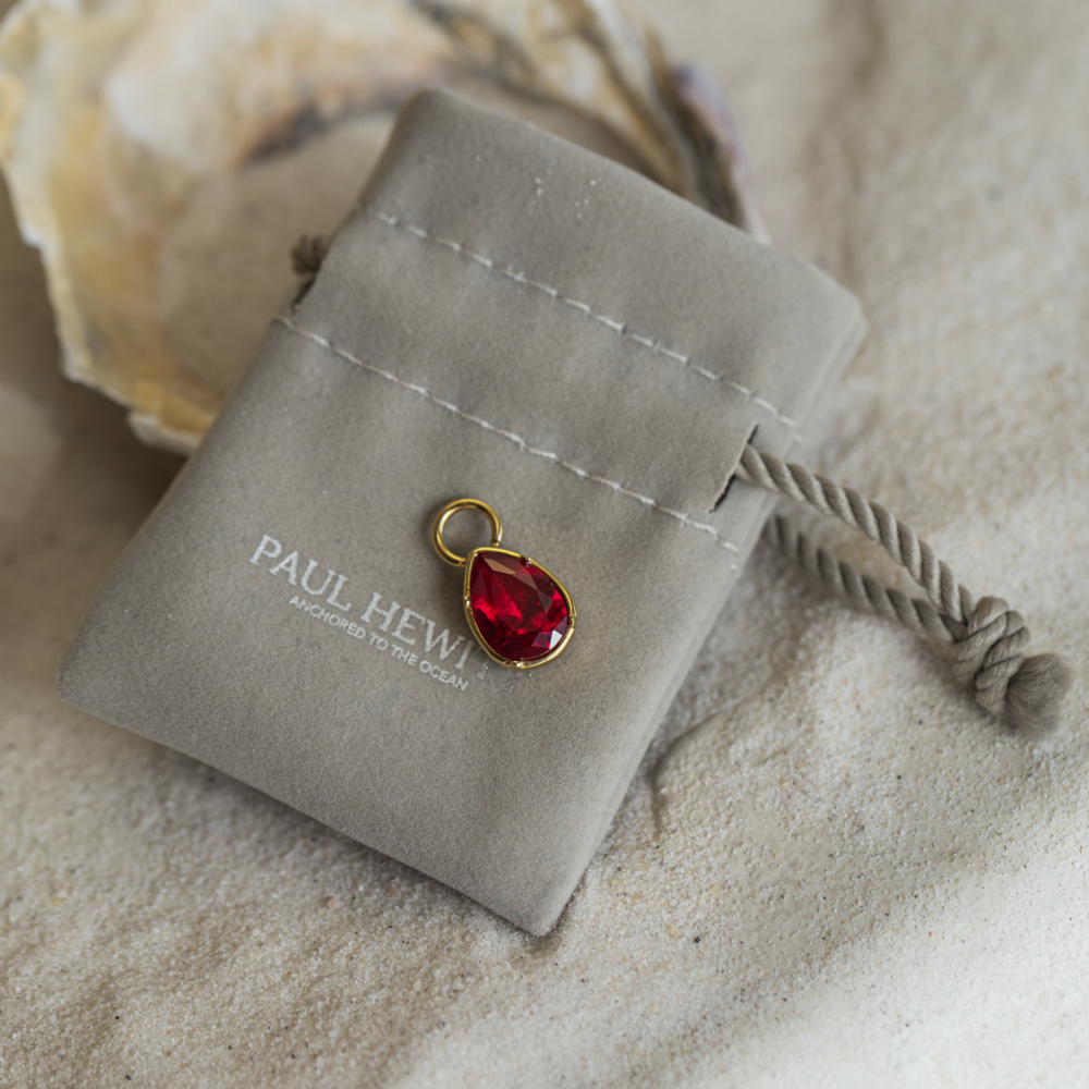 paul-hewitt-red-stone-charm-gold image 2