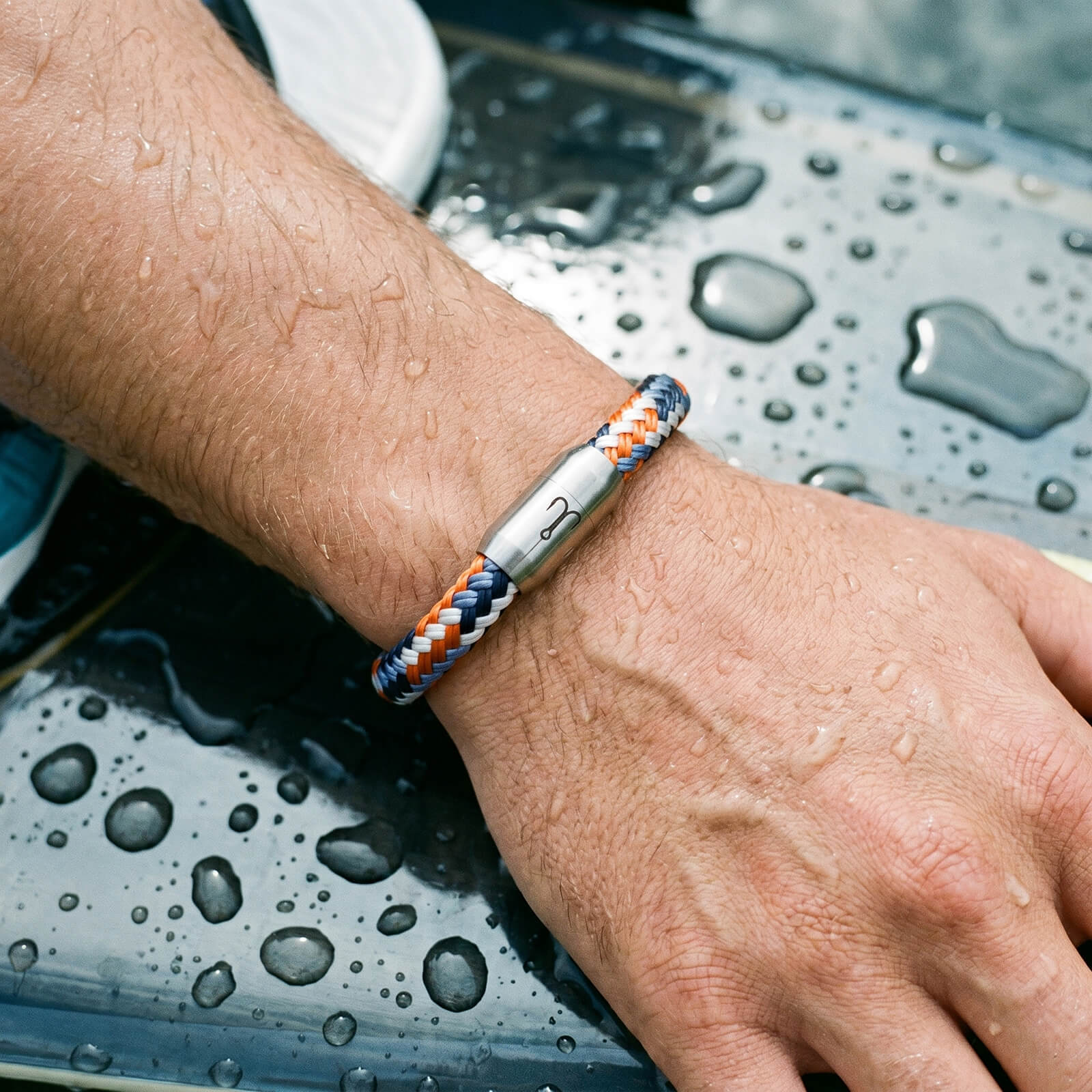 fischers-fritze-makrele-pelle-segeltau-armband-pastelblau-weiss-orange-marinebla image 7