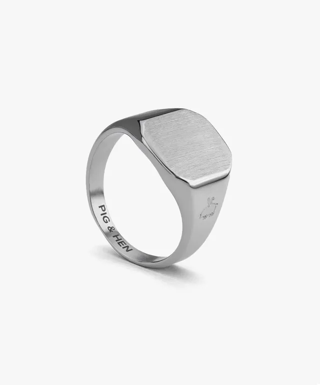 pig-hen-signet-ring-16mm-classic-silver-unisex-ring-silber image 1