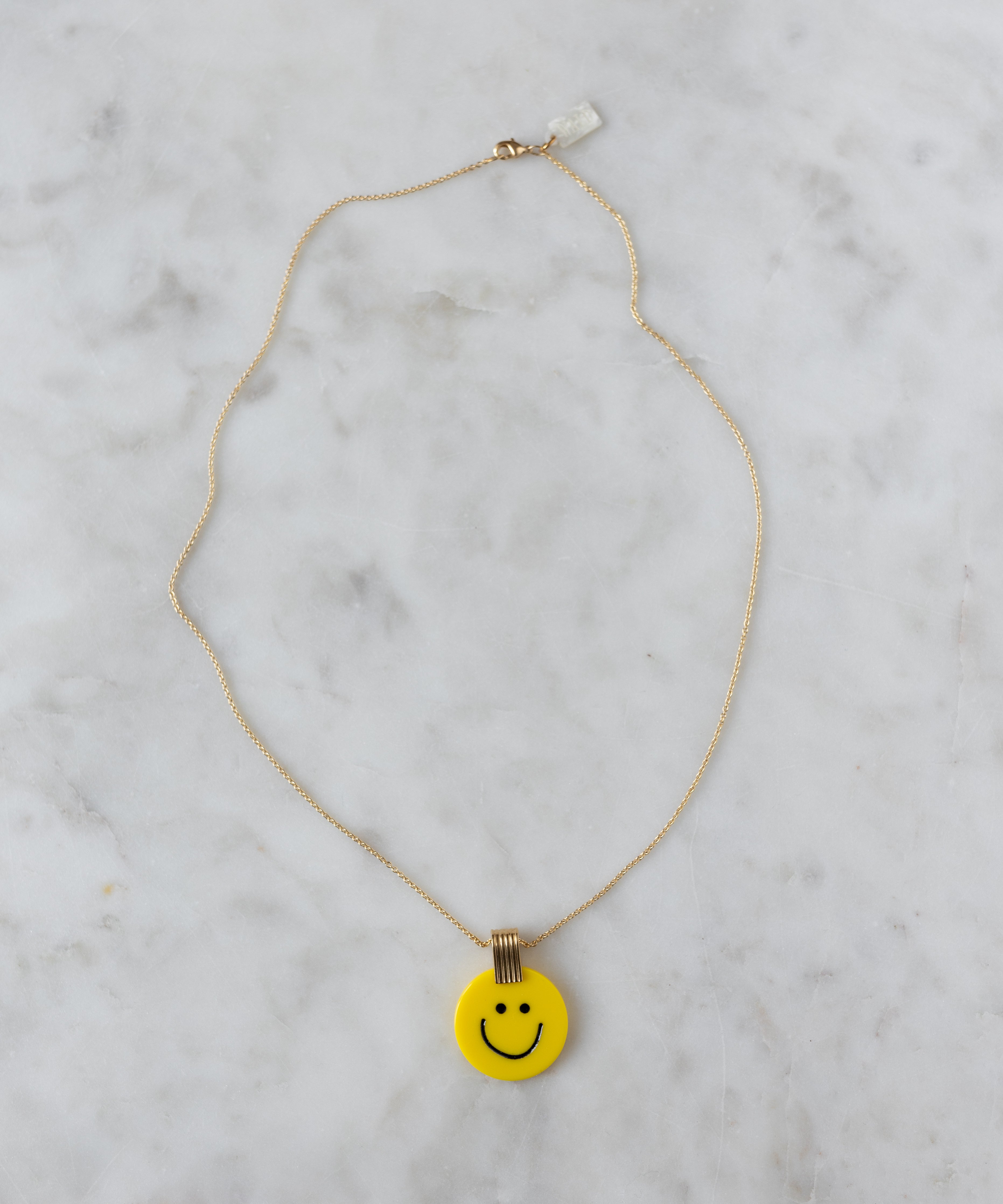 wald-berlin-smilie-dude-medaillon-halskette-yellow-43-cm image 2