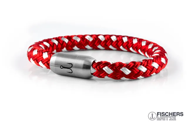 fischers-fritze-makrele-urs-segeltau-armband-rot-weiss image 1