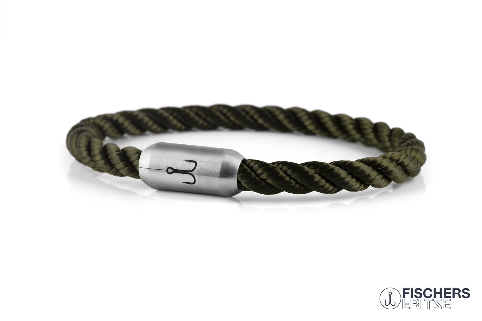 fischers-fritze-krabbe-theresa-segeltau-armband-olivgr-n-gedreht-6-mm image 1