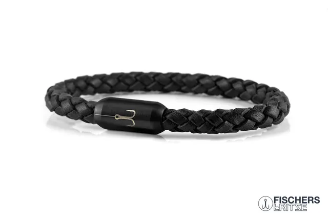 fischers-fritze-leder-torpedokrabbe-francisca-armband-schwarz-geflochten-6-mm image 1