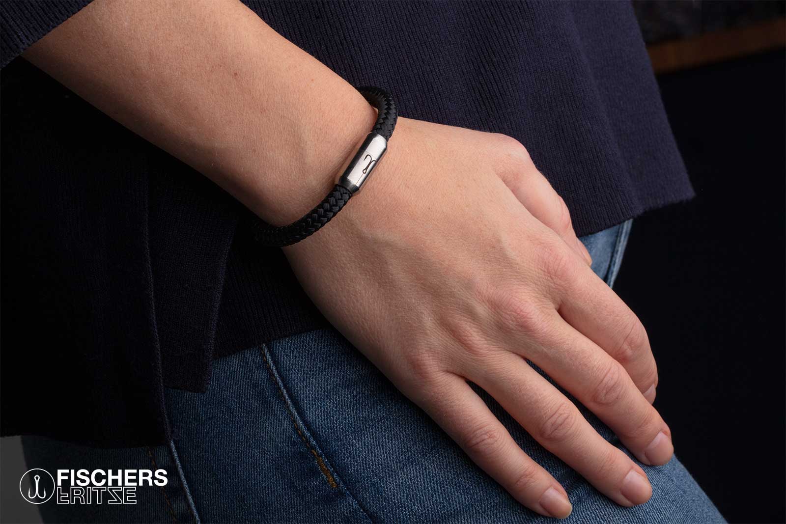 fischers-fritze-krabbe-alberta-segeltau-armband-schwarz image 2