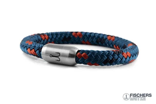 fischers-fritze-makrele-cord-on-bleu-armband-azurblau-coral-marineblau image 1