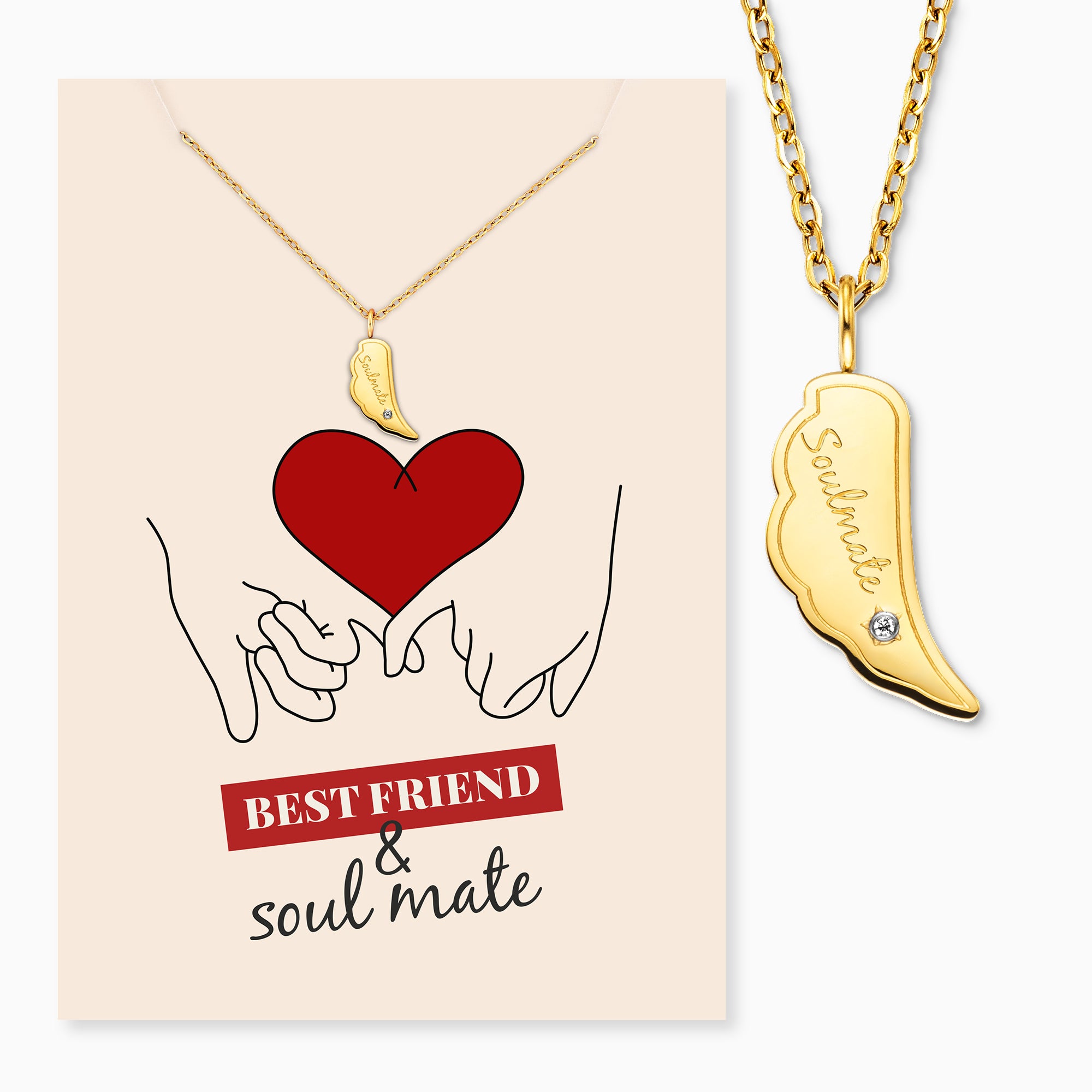 engelsrufer-mysteel-halskette-edelstahl-gold-mit-anh-nger-soulmate-und-gru-karte image 3