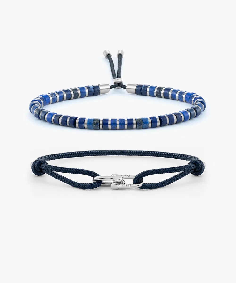 pig-hen-brontide-okinawa-daunting-dean-armband-set-navy-silber image 1