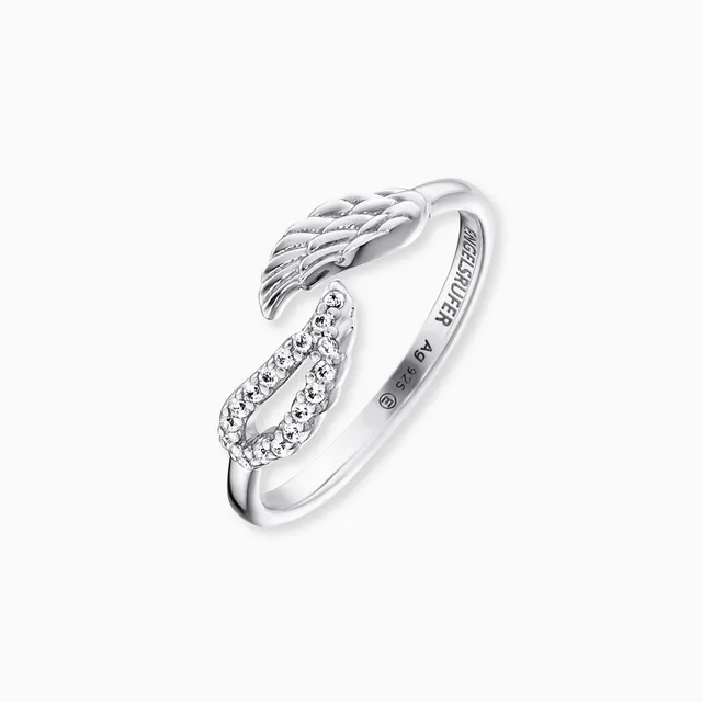engelsrufer-ring-fl-gel-925er-silber-mit-zirkonia-verstellbar image 1