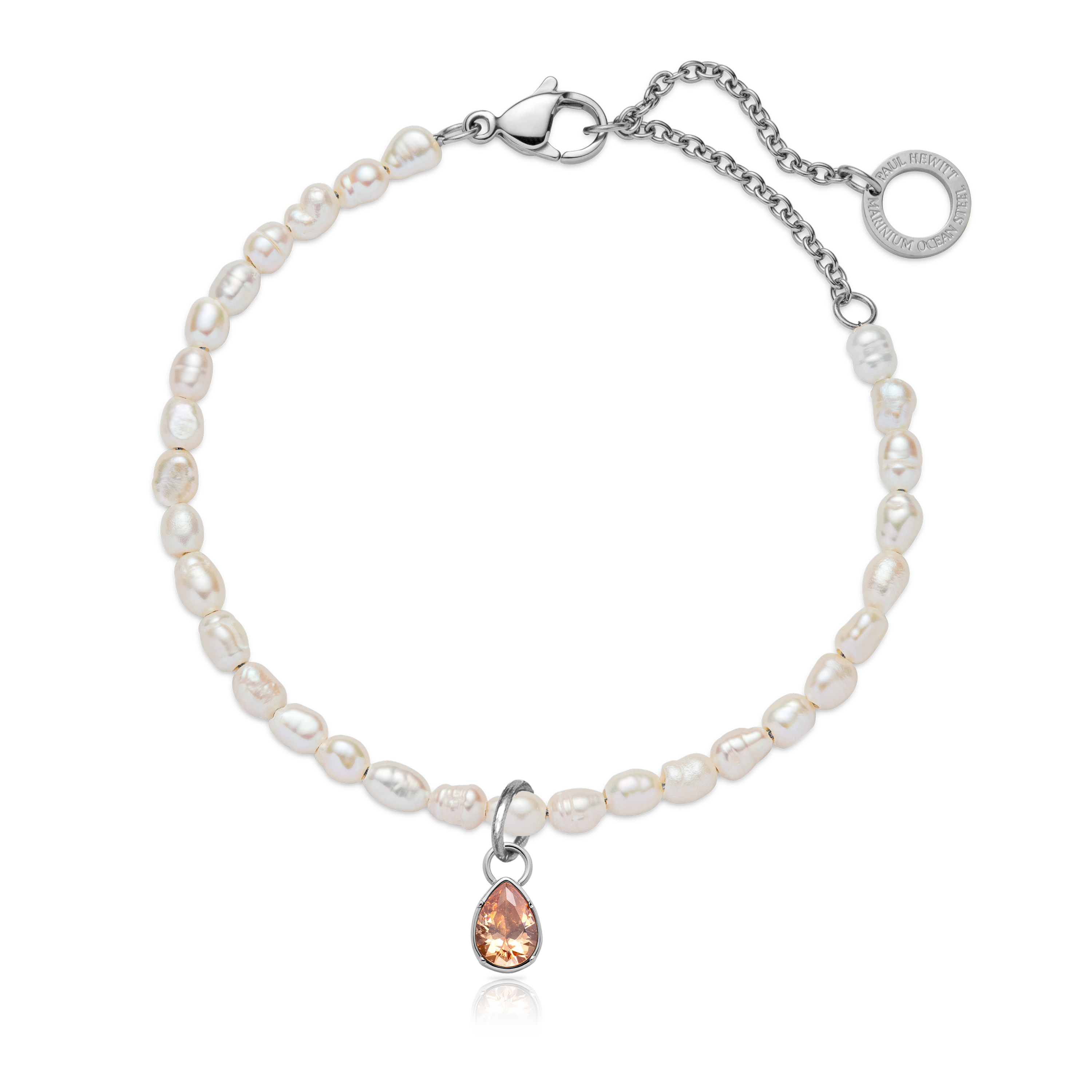 paul-hewitt-stone-charm-peach-silber-orangefarbener-edelstein-charm image 3