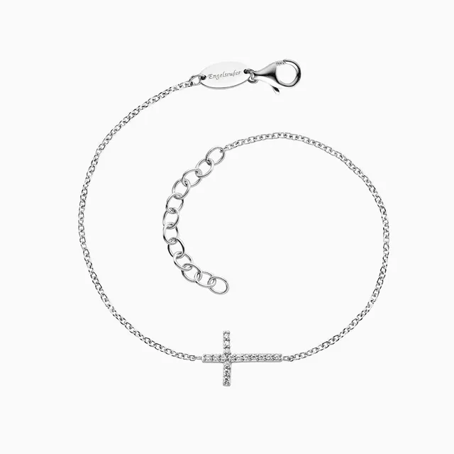 engelsrufer-armband-925er-silber-kreuz-mit-zirkonia-rhodiniert-f-r-layering image 1