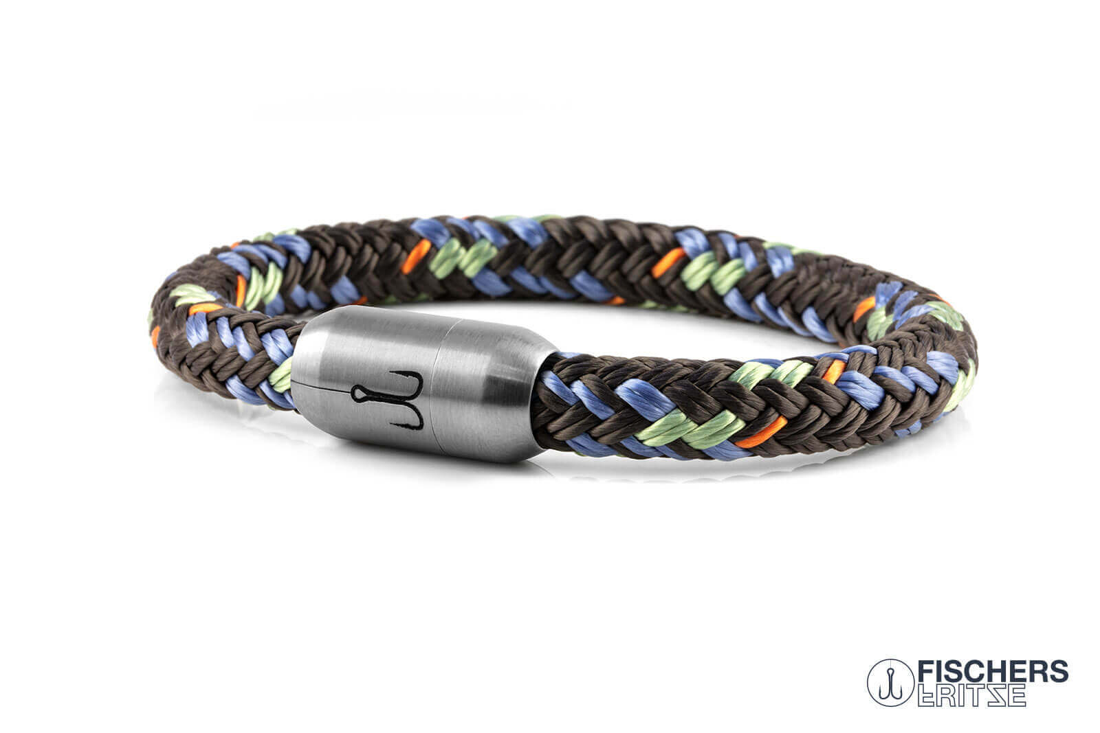 fischers-fritze-makrele-jannes-armband-kaffeebraun-pastellblau-pastellgr-n-orang image 1
