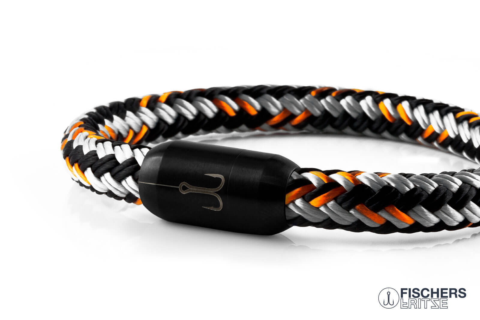 fischers-fritze-torpedomakrele-simon-armband-8-mm-schwarz-grau-orange image 4