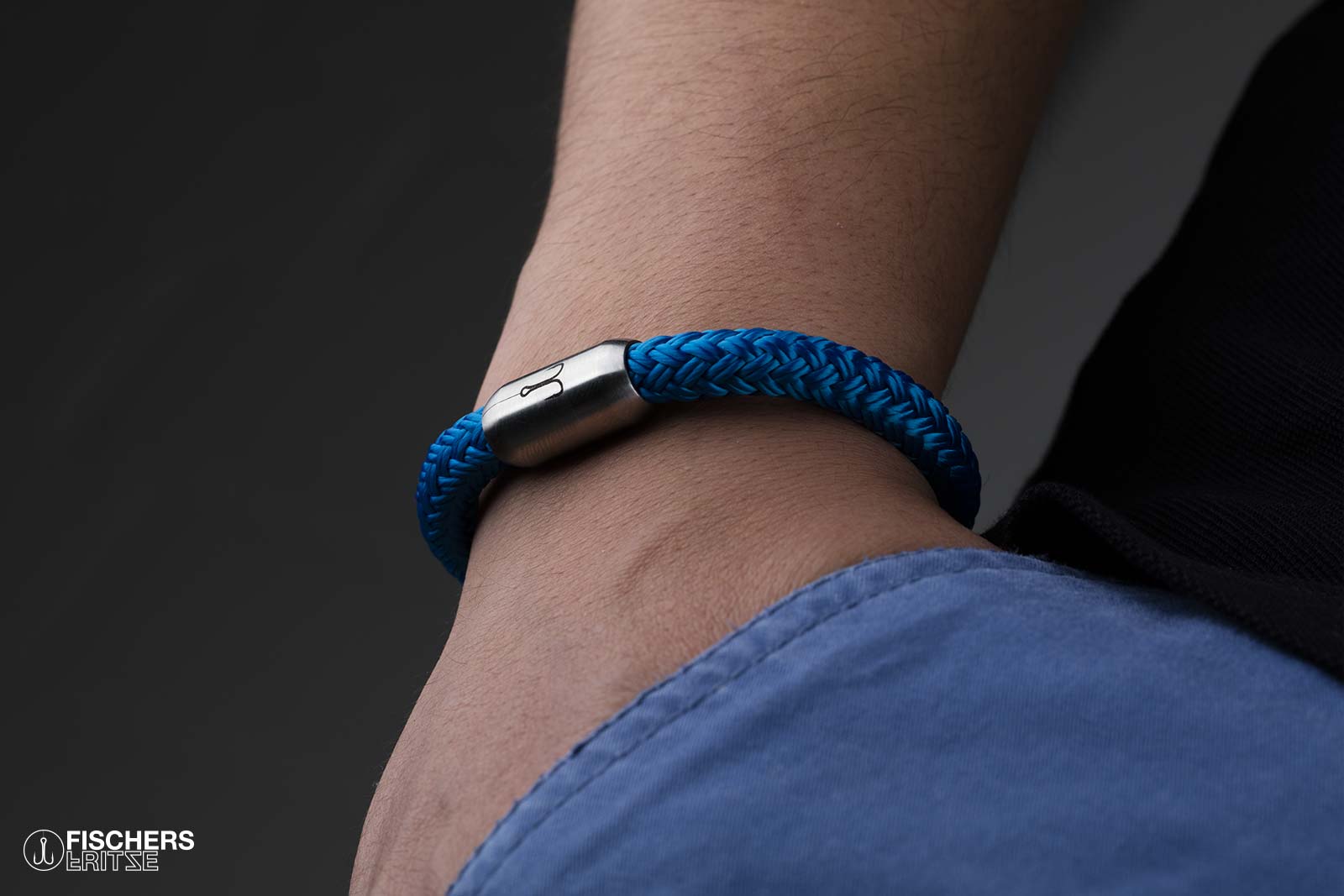 fischers-fritze-makrele-bodo-segeltau-armband-stahlblau-8-mm image 2