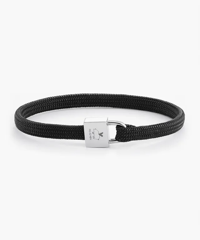pig-hen-billy-armband-schwarz-silber-damen-seil-edelstahl image 1