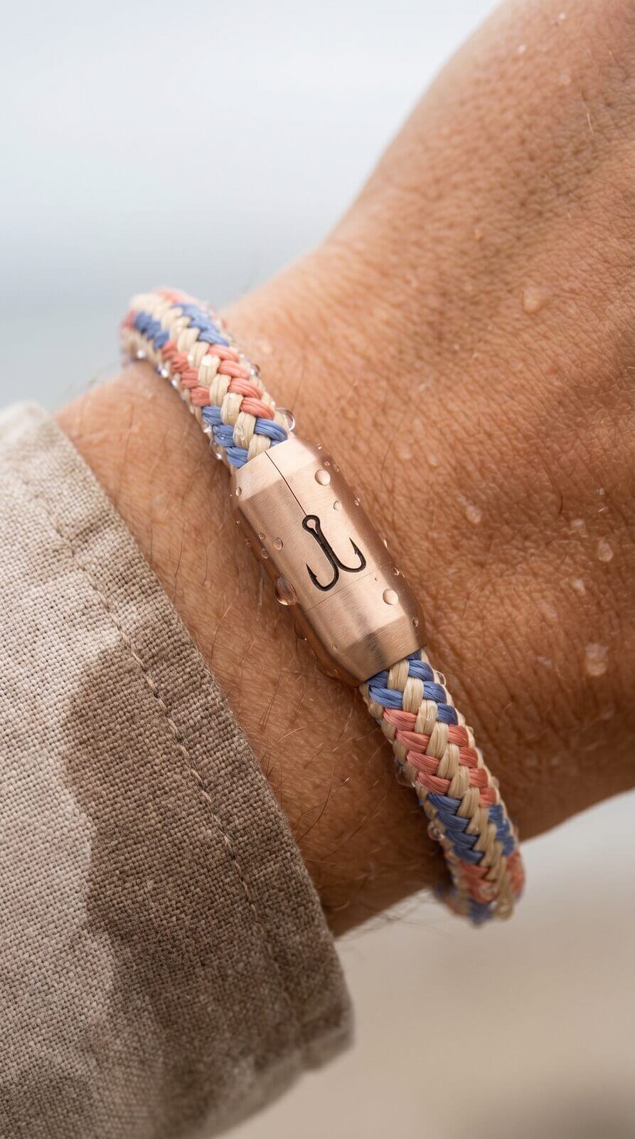 fischers-fritze-k-nigskrabbe-sienna-segeltau-armband-natur-altrosa-pastelblau image 3