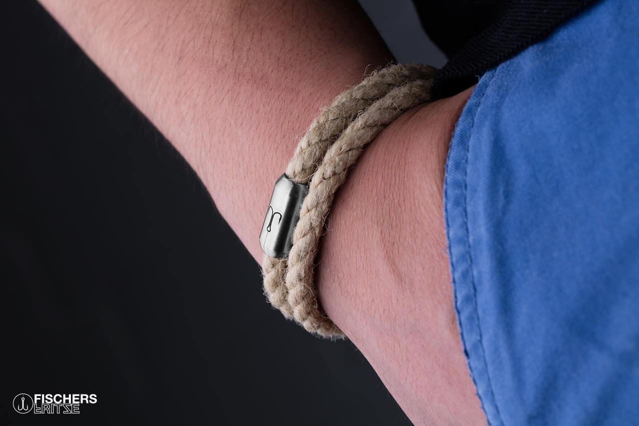 fischers-fritze-garnele-ole-segeltau-armband-natur-gedreht image 2