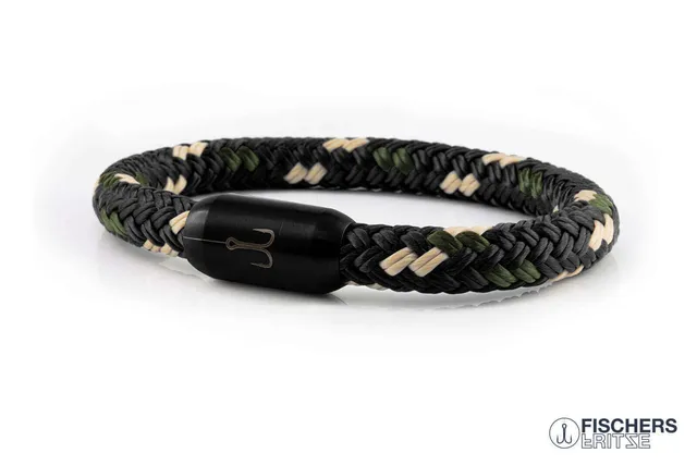 fischers-fritze-torpedomakrele-edward-segeltau-armband-schwarz-olivgr-n-natur-8- image 1