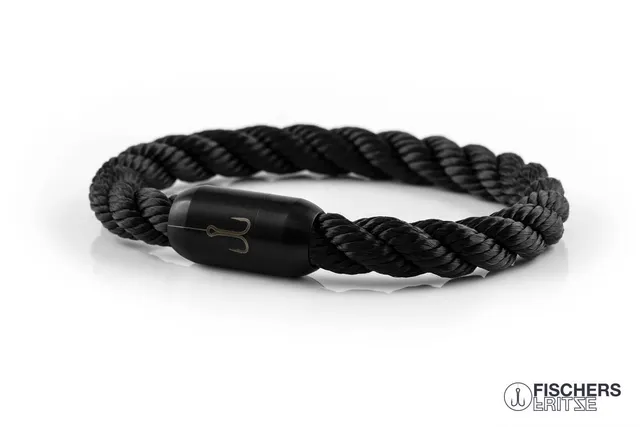 fischers-fritze-torpedomakrele-adam-segeltau-armband-schwarz-gedreht-8-mm image 1