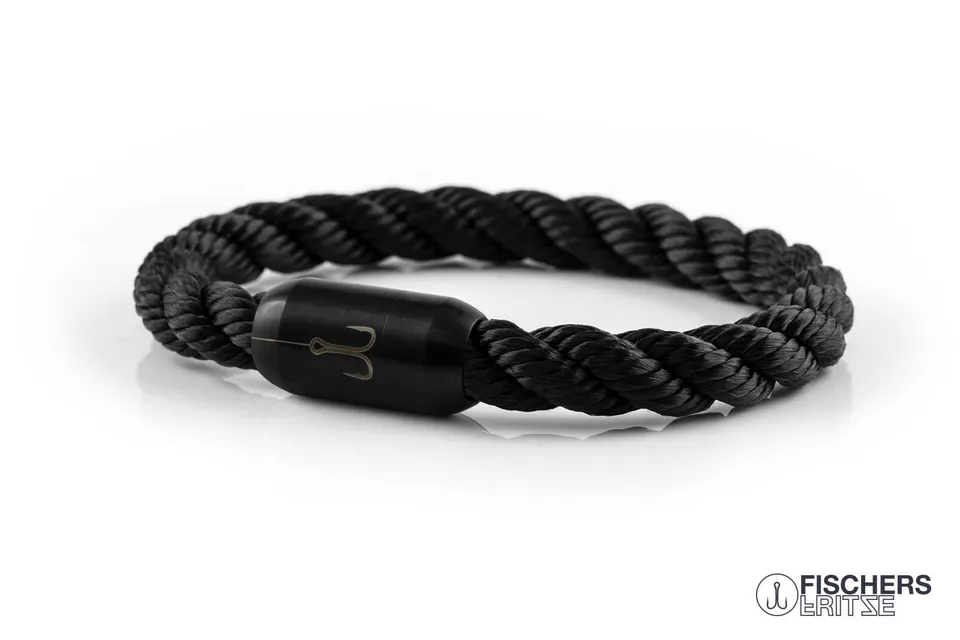 fischers-fritze-torpedomakrele-adam-segeltau-armband-schwarz-gedreht-8-mm image 1