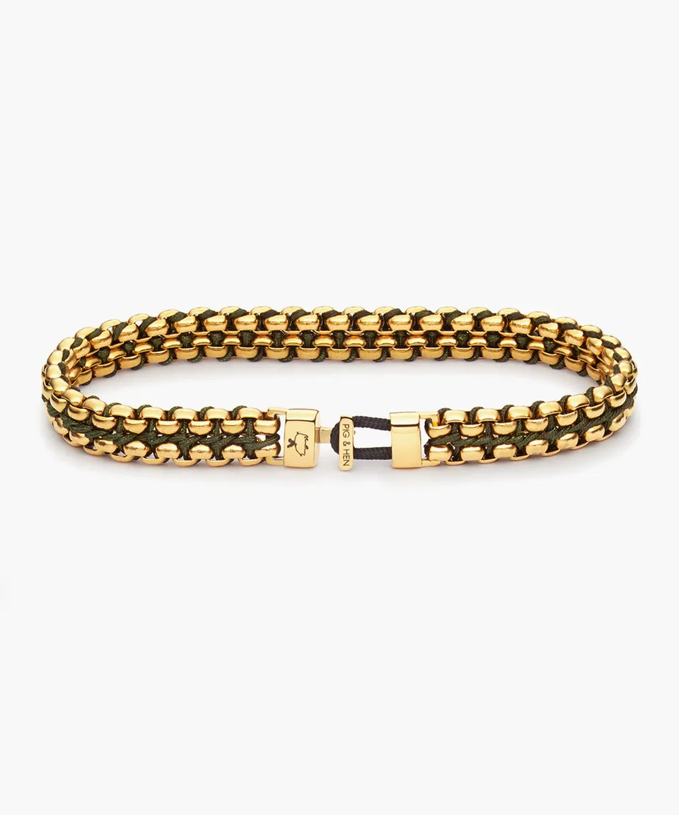 pig-hen-catena-venetian-7mm-army-gold-damenarmband-edelstahl image 1