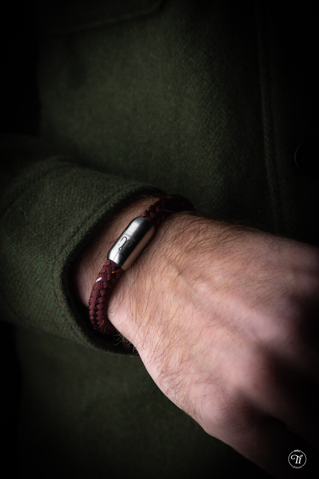 fischers-fritze-makrele-spezial-rune-segeltau-armband-burgund-orange-silbergrau- image 2