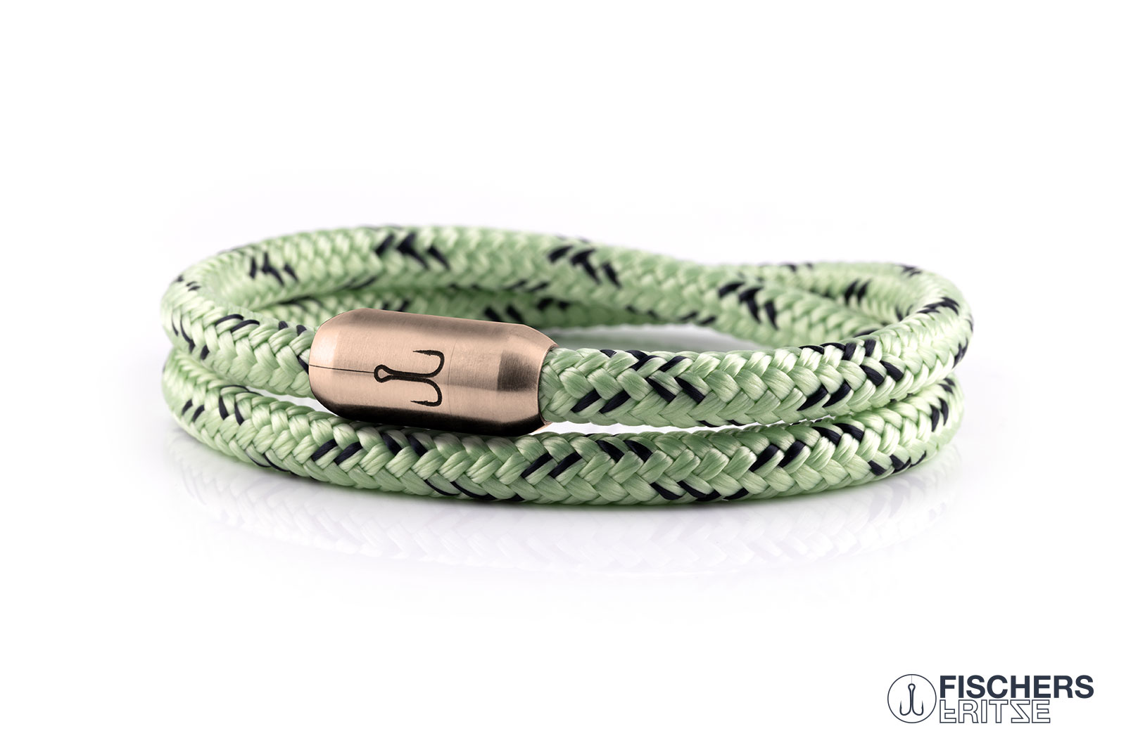 fischers-fritze-k-nigsgarnele-malte-segeltau-armband-6mm-mint-marineblau image 1
