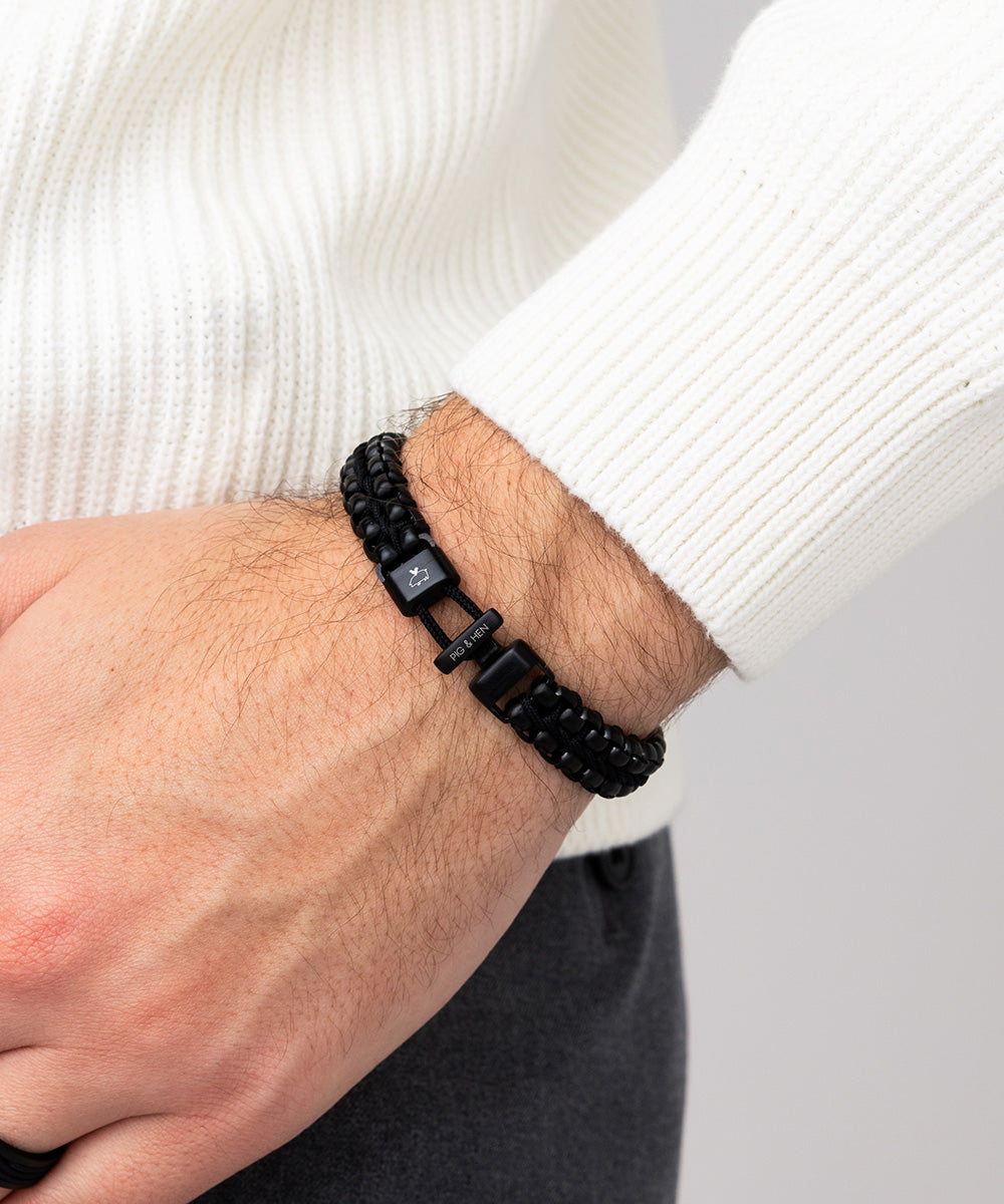pig-hen-catena-venetian-dbl-black-armband-herren-edelstahl-seil image 2