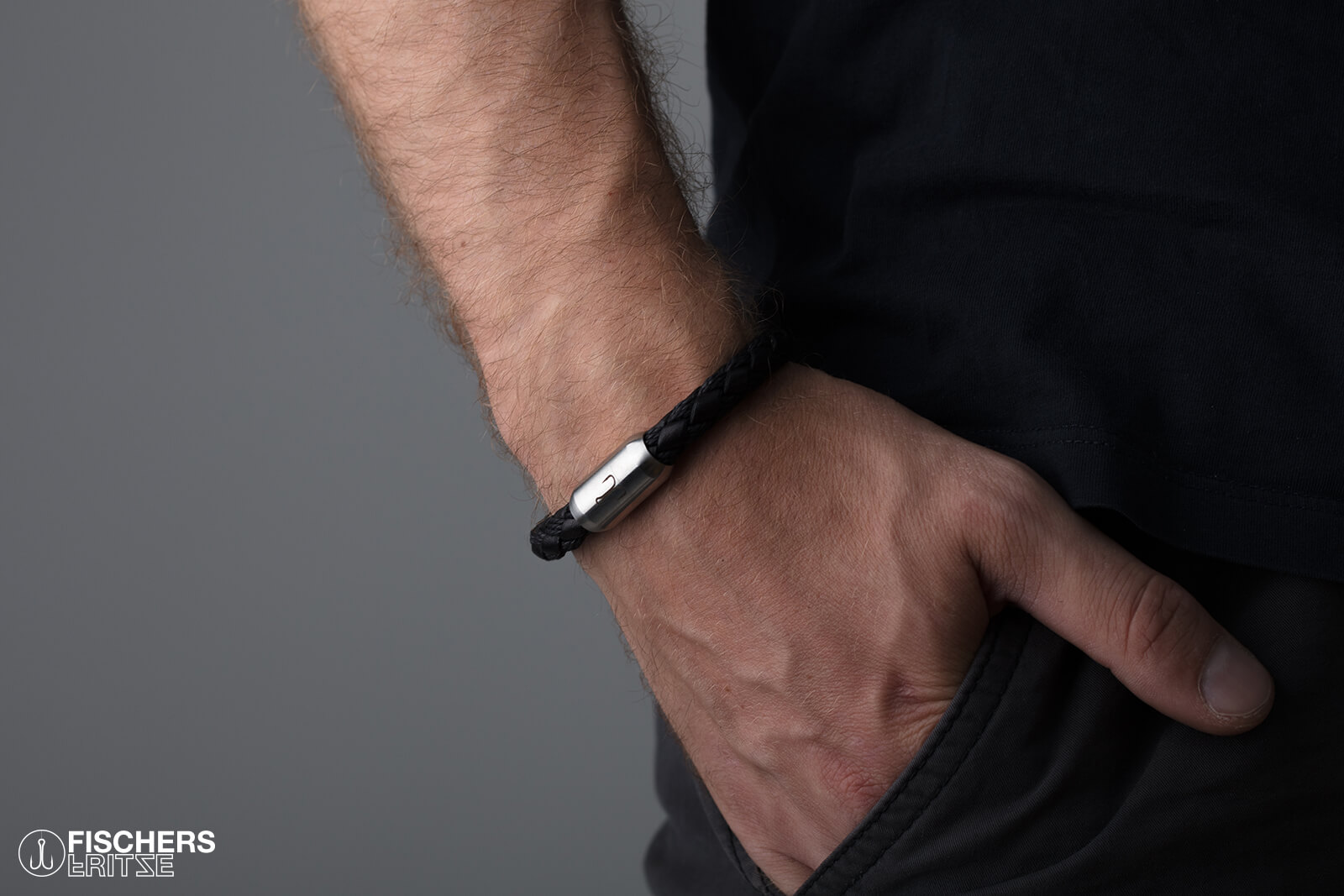 fischers-fritze-leder-makrele-fried-armband-schwarz-geflochten image 8