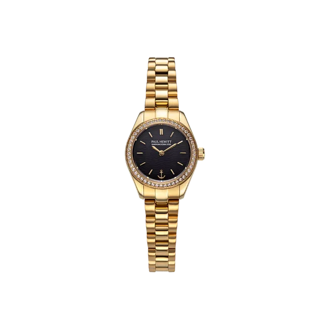 paul-hewitt-petit-soleil-round-uhr-damen-gold-schwarz-crystal-solar image 1