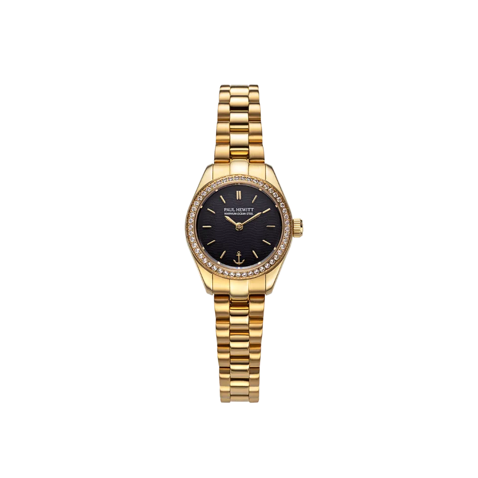 paul-hewitt-petit-soleil-round-uhr-damen-gold-schwarz-crystal-solar image 1