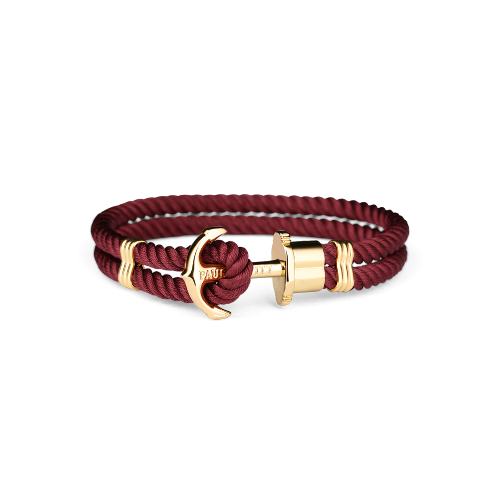 paul-hewitt-phrep-armband-gold-nylon-dark-berry image 1