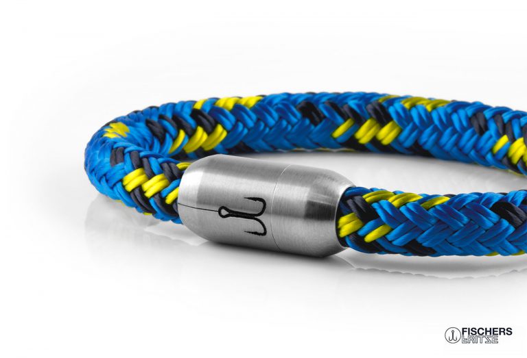 fischers-fritze-makrele-inseledition-juist-segeltau-armband-stahlblau-gelb-marin image 4