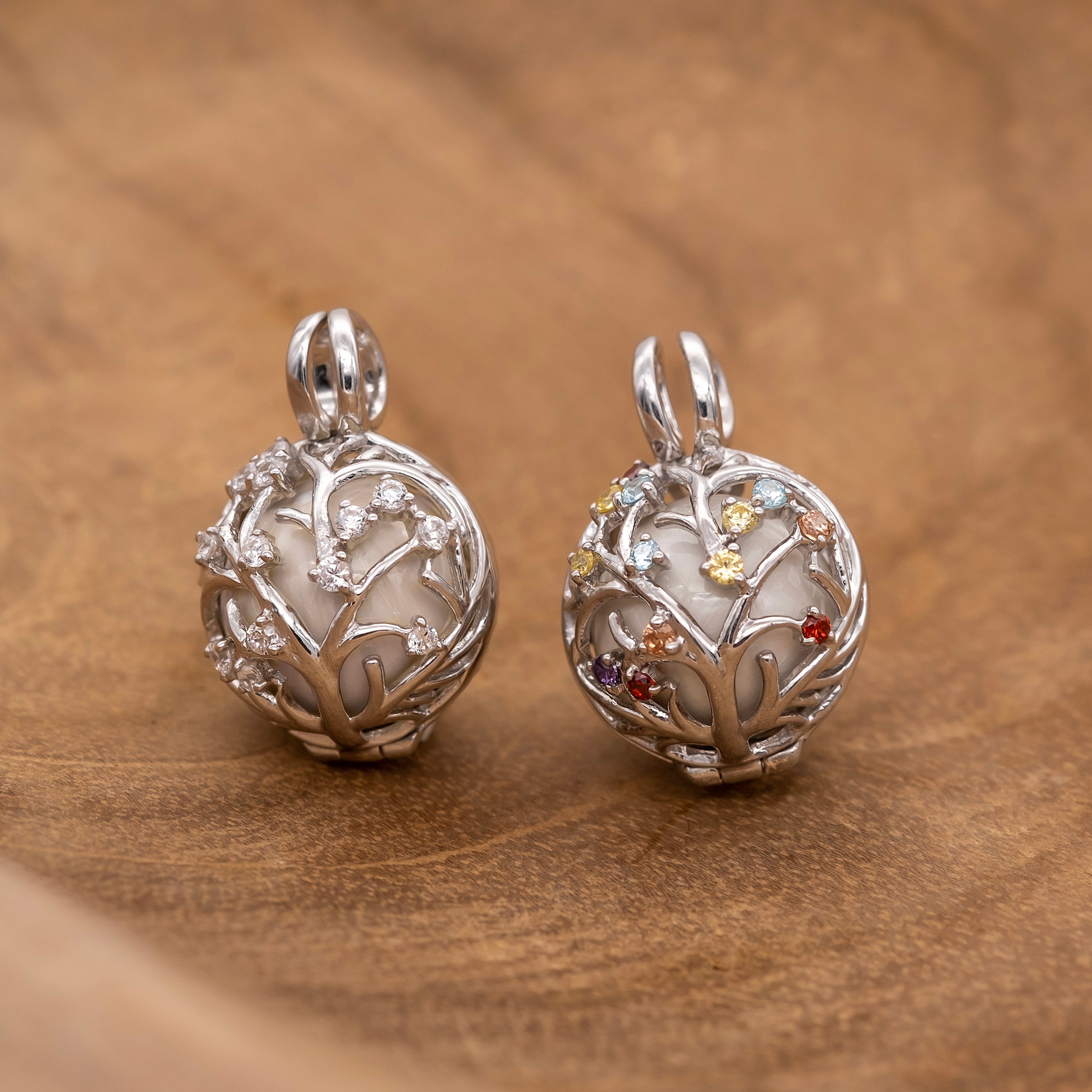 engelsrufer-bloom-anh-nger-925er-silber-klangkugel-wei-mit-zirkonia-multicolor image 5