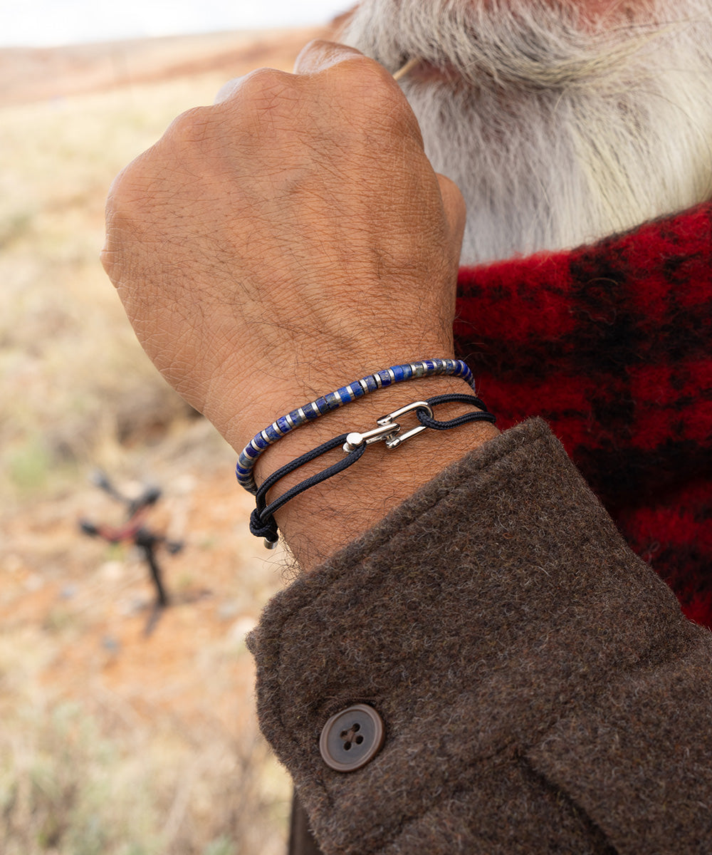 pig-hen-daunting-dean-navy-verstellbares-seil-armband-silber image 2