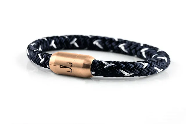 fischers-fritze-k-nigsmakrele-armband-marineblau-weiss-segeltau image 1