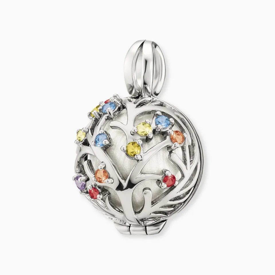 engelsrufer-bloom-anh-nger-925er-silber-klangkugel-wei-mit-zirkonia-multicolor image 1
