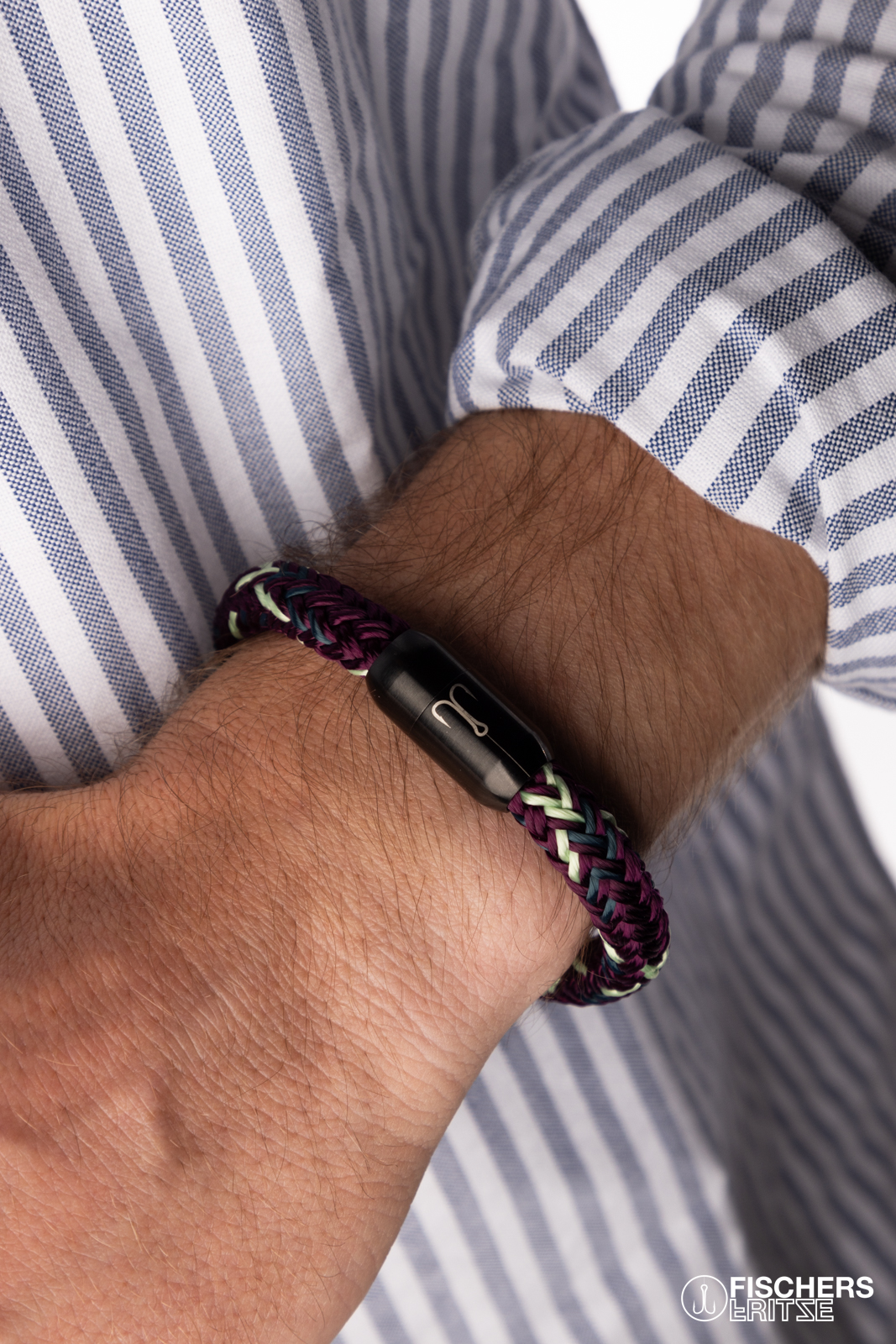 fischers-fritze-torpedomakrele-marlon-segeltau-armband-aubergine-mint-petrol image 2