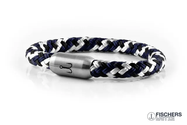 fischers-fritze-makrele-inseledition-norderney-armband-schwarz-marineblau-wei image 1