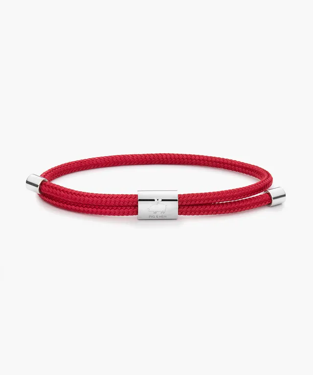 pig-hen-lewis-raspberry-damen-seil-armband-silber-verstellbar image 1